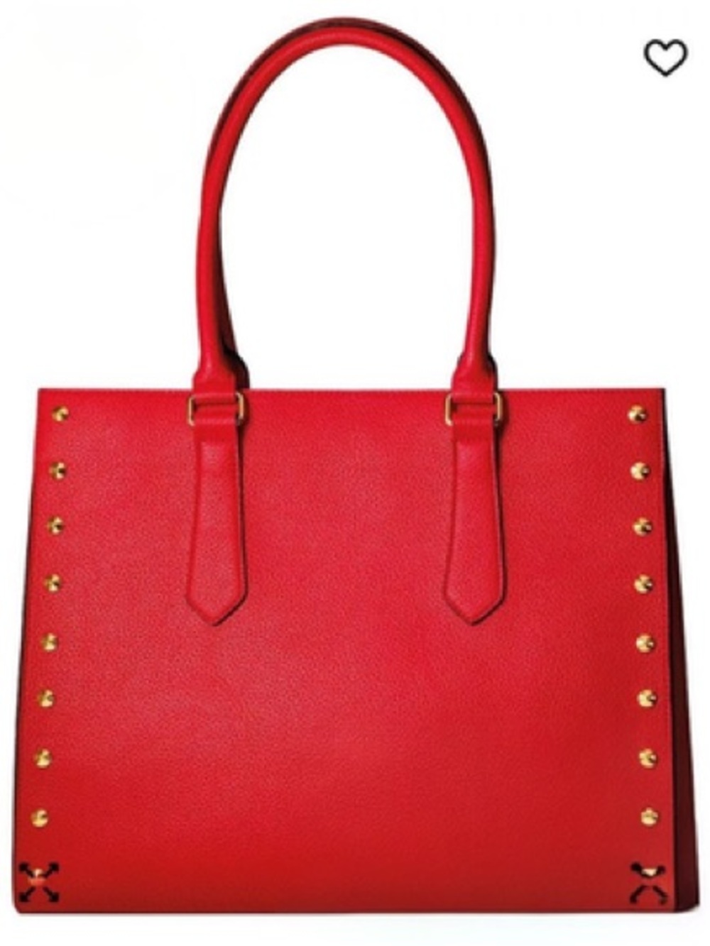 Women's Red Studded Tote Bag - Stylish Everyday Handbag